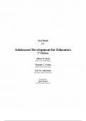 Test Bank - Adolescent Development for Educators 1st Edition by Allison Ryan&comma; Timothy Urdan&comma; Eric Anderman&comma; All Chapters 