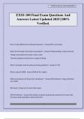 EXSS 180 Final Exam Questions And Answers Latest Updated 2025 &vert;100&percnt; Verified&period;