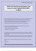 EXSS 181 Final Exam Questions And Answers Latest Updated 2025 &vert;100&percnt; Verified&period;