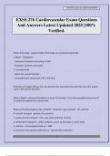 EXSS 276 Cardiovascular Exam Questions And Answers Latest Updated 2025 &vert;100&percnt; Verified&period;