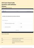 COC Exam Study Guide Questions with Definitive Slutions&period;