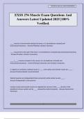 EXSS 276 Muscle Exam Questions And Answers Latest Updated 2025 &vert;100&percnt; Verified&period;