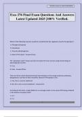 Exss 276 Final Exam Questions And Answers Latest Updated 2025 &vert;100&percnt; Verified&period;