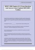 HIMT 1200 Chapters 8-11 Exam Questions And Answers Latest Updated 2025 &vert;100&percnt; Verified&period;