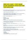 HRIR 3051 QUIZ 1 TEST BANK EXAM ANSWERS GIVEN BEFORE THE QUESTION
