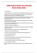 CHN&colon; Family Health Care Nursing Exam Study Guide 