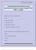 Louisiana Real Estate Review Exam Questions And Answers Latest Updated 2025 &vert;100&percnt; Verified&period;