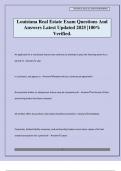 Louisiana Real Estate Exam Questions And Answers Latest Updated 2025 &vert;100&percnt; Verified&period;