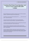 Louisiana Real Estate Exam Questions And Answers Latest Updated 2025 &vert;100&percnt; Verified&period;