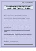 Medical Conditions and Pathophysiology Overview Study Guide 100&percnt; Verified&period;