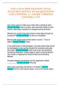 YOGA TEACHER TRAINING FINAL EXAM 2025 NEWEST EXAM QUESTIONS AND ANSWERS &vert; A&plus; GRADE VERIFIED ANSWERS &vert;&vert; YTT