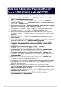 Child and Adolescent Psychopathology Exam 2 QUESTIONS AND ANSWERS