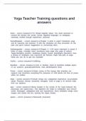 Yoga Teacher Training questions and answers