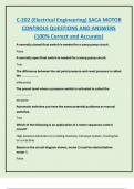 C-202 &lpar;Electrical Engineering&rpar; SACA MOTOR  CONTROLS QUESTIONS AND ANSWERS  &lpar;100&percnt; Correct and Accurate&rpar;