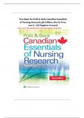 Test Bank for Polit & Beck Canadian Essentials of Nursing Research 4th Edition &lpar;Kevin Woo&comma; 2017&rpar; &vert; All Chapters Covered