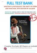 Anatomy & Physiology&colon; The Unity of Form and Function &lpar;10th Ed&rpar; by Saladin &ndash; Updated Chapters 1-29 Exam Bank with Verified Answers