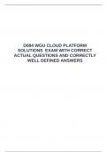  D084 WGU CLOUD PLATFORM SOLUTIONS  EXAM WITH CORRECT ACTUAL QUESTIONS AND CORRECTLY WELL DEFINED ANSWERS &emsp;