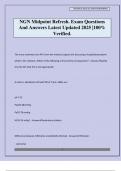 NGN Midpoint Refresh&period; Exam Questions And Answers Latest Updated 2025 &vert;100&percnt; Verified&period;