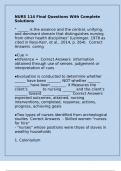 NURS 114 Final Questions With Complete Solutions