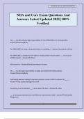 NHA and Core Exam Questions And Answers Latest Updated 2025 &vert;100&percnt; Verified&period;