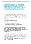 SPECIAL EDUCATION PRACTICE LATEST EXAM 2025 WITH MULTIPLE CHOICE OF QUESTIONS AND DETAILED CORRECT ANSWERS ALREADY GRADED A&plus; AND 100&percnt; GUARANTEE PASS &lpar;JUST RELEASED&excl;&excl;&excl;&excl;&excl;&rpar;