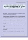NHA CCMA ADMINISTRATIVE ASSISTING Exam Questions And Answers Latest Updated 2025 &vert;100&percnt; Verified&period;
