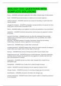 BIOLOGY EOC QUESTIONS WITH COMPLETE SOLUTIONS