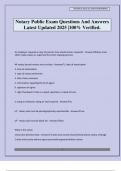 Notary Public Exam Questions And Answers Latest Updated 2025 &vert;100&percnt; Verified&period;