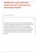 SAEM M4 Exam &sol; Expert Verified Actual Questions & Answers for Guaranteed Pass &vert; Newest Update&comma; 2025-2026