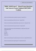 NRSG 2630 Exam 5 &ndash; Renal Exam Questions And Answers Latest Updated 2025 &vert;100&percnt; Verified&period;