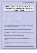 NRSG 2630 Exam 3 - Cardiac Part 1 Exam Questions And Answers Latest Updated 2025 &vert;100&percnt; Verified&period;