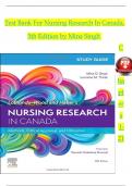 TEST BANK Nursing Research in Canada&colon; Methods&comma; Critical Appraisal&comma; and Utilization &lpar;4th Ed&rpar; By LoBiondo-Wood&semi; Haber&semi; Cameron&semi; Singh