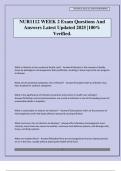NUR1112 WEEK 2 Exam Questions And Answers Latest Updated 2025 &vert;100&percnt; Verified&period;