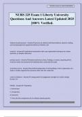 NURS 225 Exam 1 Liberty University Questions And Answers Latest Updated 2025 &vert;100&percnt; Verified&period;
