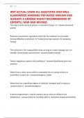WRT ACTUAL EXAM ALL QUESTIONS AND WELL ELABORATED ANSWERS TOP RATED VERSION FOR ALREADY A GRADED HIGHLY RECOMMENDED BY EXPERTS &vert; NEW AND REVISED