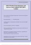 OECP Written Exam Questions And Answers Latest Updated 2025 &vert;100&percnt; Verified&period;
