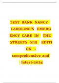 TEST BANK FOR Nancy Caroline's Emergency Care in the Streets Essentials Package 9th Edition by American Academy of Orthopaedic Surgeons ISBN&colon;978-1284256741 ALL CHAPTERS COVERED YOUR ULTIMATE GUIDE 100&percnt; VERIFIED A&plus; GRADE ASSURED&excl;&excl;&excl;&excl;&excl;&excl; NEW LATEST UPD
