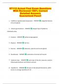 ST112 Actual Final Exam Questions  With Reviewed 100&percnt; Correct   Detailed Answers   Guaranteed Pass&excl;&excl; 