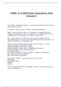 CWEL & CANS Exam Questions And Answers
