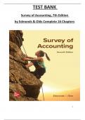 Test bank survey of accounting 7th edition by mark edmonds philip olds &sol;&sol; All chapters covered complete guide A&plus;