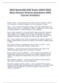 2024 Newest&vert;CANS Exam &vert;2024-2025 Most Recent Version&period;Questions With Correct Answers