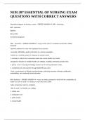 NUR 207 ESSENTIAL OF NURSING EXAM QUESTIONS WITH CORRECT ANSWERS&period;