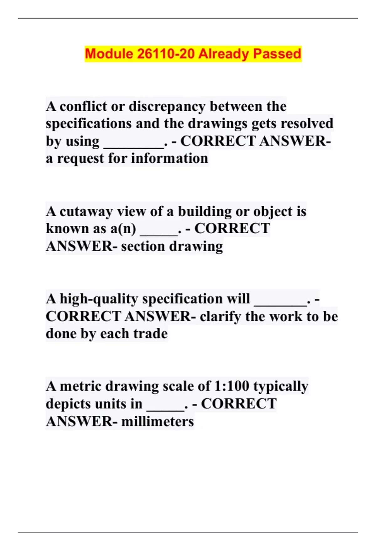 Module 26110-20 Already Passed - Module 26110-20 - Stuvia US