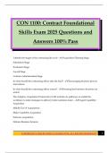 CON 1100&colon; Contract Foundational Skills Exam 2025 Questions and Answers 100&percnt; Pass