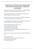 Guam Drivers Written Exam Study Guide QUESTIONS WITH 100&percnt; VERIFIED ANSWERS&excl;&excl;