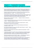 Chapter 2 - Community Association Management Questions and Answers correct