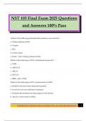 NST 103 Final Exam 2025 Questions and Answers 100&percnt; Pass