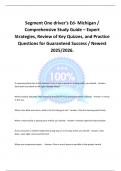 Segment One driver's Ed- Michigan &sol; Comprehensive Study Guide &ndash; Expert Strategies&comma; Review of Key Quizzes&comma; and Practice Questions for Guaranteed Success &sol; Newest 2025&sol;2026