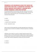 PRIMERICA LIFE INSURANCE EXAM TEST BANK 400 QUESTIONS AND WELL ELABORATED ANSWERS TOP RATED VERSION FOR ALREADY A GRADED WITH EXPERT FEEDBACK &vert; NEW AND REVISED