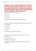 FLORIDA 6-20 ALL LINES ADJUSTER ACTUAL EXAM &comma; PRACTICE EXAM AND STUDY GUIDE ALL IN ONE SET ALL QUESTIONS AND WELL ELABORATED ANSWERS TOP RATED VERSION FOR ALREADY A GRADED WITH EXPERT FEEDBACK &vert; NEW AND REVISED